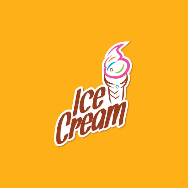 Ice Cream Logotyp Mall — Stock vektor