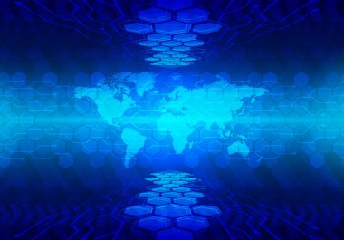 Yüksek teknoloji teknoloji kavramı, arka plan. Web siteleri, uygulamaları ve grafik dekorasyon illüstrasyon kullanın.