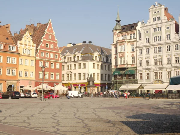 Marktplatz Breslau Erstaunlicher Historischer Raum Mit Vielen Gemütlichen Orten — Stockfoto