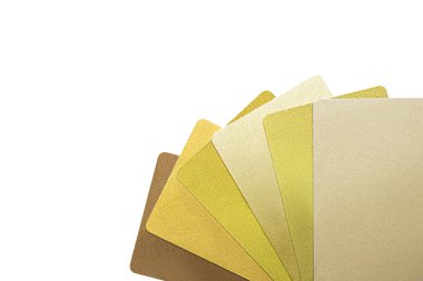 Moda yelpaze şeklinde düzenlenmiş altı altın plastik kart