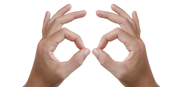 Close Hands Sign Sign Language Concept Isolated White Background — Stock Photo, Image