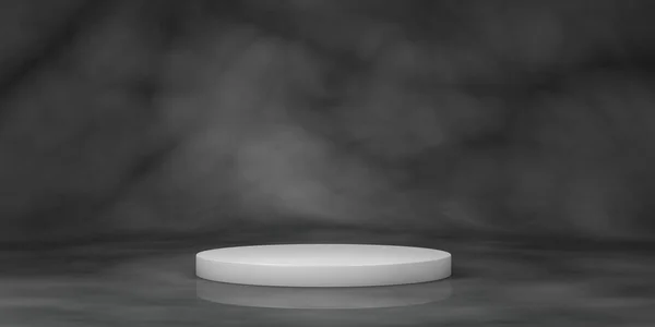 3Dレンダリング 白いステージの幾何学的な形状のモックアップ 空白のスペースと表彰台 製品のプレゼンテーションテンプレート 抽象的なデザインの背景 — ストック写真