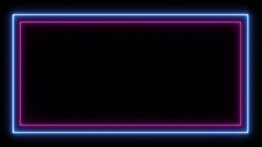 Neon parlayan ve ışıklandıran renkler, TV monitörü kare kare çerçeve, metin için boş alan, arkaplan için CGI hareketi.