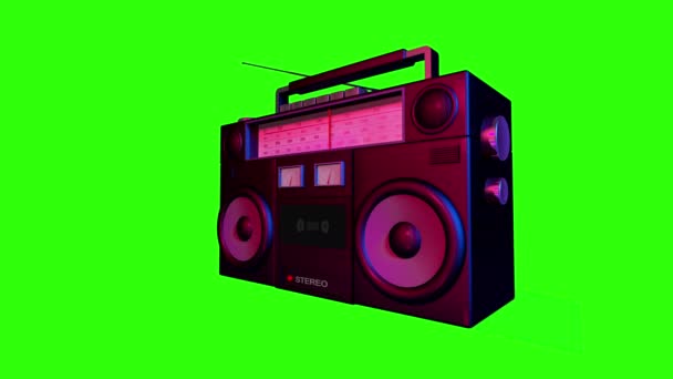 Mock Realista Alto Falante Vibração Rádio Tocar Animação Cassete Tiro — Vídeo de Stock