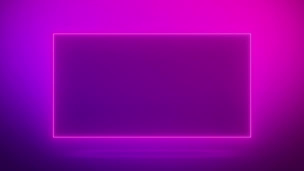 Abstract Neon Blue Purple Blinking Frame Technology Idea Concept Seamless — Stock Video