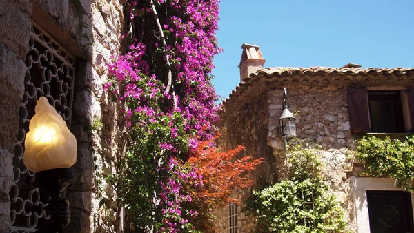 Gyönyörű Elemei Építészet Kilátás Nyílik Város Eze Provence Franciaország — Stock Fotó