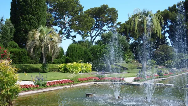 stock image View of the beautiful park of the museum villa, French Riviera, France