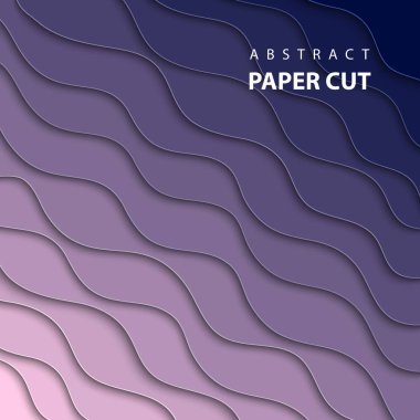 Pembe ve mavi degrade renk kağıt ile vektör arka plan şekilleri kesim. 3D soyut kağıt sanat tarzı, iş sunumları, el ilanları, posterler, baskılar, dekorasyon, kartları, broşür kapak için tasarım düzen.