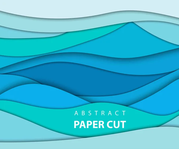 矢量背景与蓝色的剪纸形状 抽象纸艺风格 设计布局为商务演示 印刷品 小册子封面 — 图库矢量图片