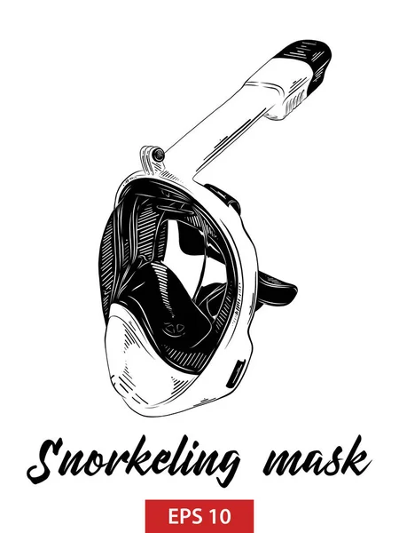 Posterler Süsleme Baskı Için Oyulmuş Stil Illüstrasyon Vektör Şnorkel Maskesi — Stok Vektör
