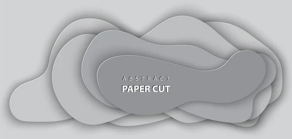 Vector Achtergrond Met Grijze Kleur Papier Knippen Vormen Abstract Realistische — Stockvector