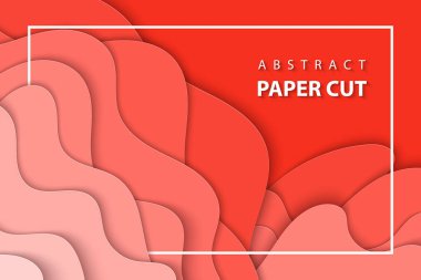 Pastel mercan eğilim renk kağıt ile vektör arka plan şekilleri kesim