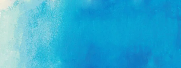 青、紺碧のグラデーションの水彩背景。バナー形式. — ストック写真