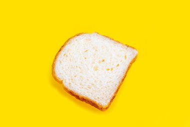 Taze tost ekmeğine yakın çekim. Üst görünüm.