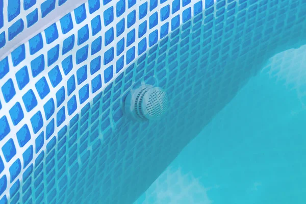 Swimming pool pipe technology. Country pool filtration. — Stock Photo, Image