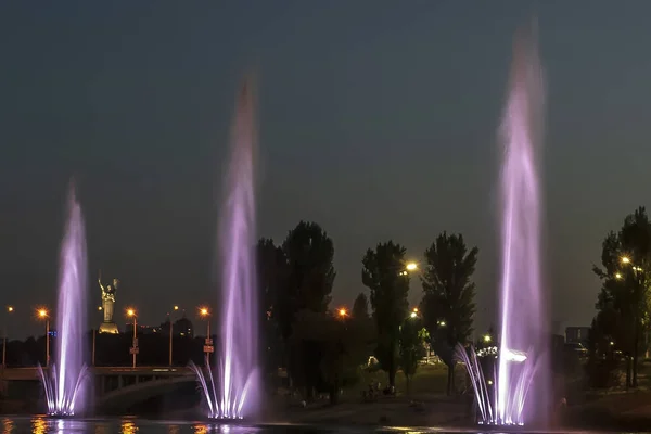 Musical Lighting Fountains Night City — Stock Photo, Image