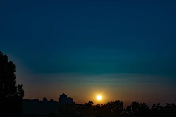 Прекрасний Захід Сонця Місті — стокове фото