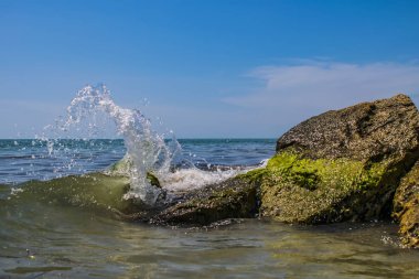 Taşlara bir dalga çöküyor.