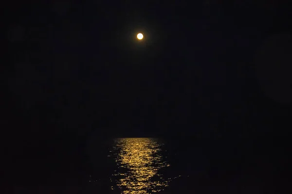 Luna Tonta Sobre Mar Camino Luna —  Fotos de Stock