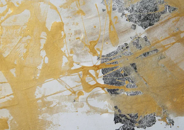 painting on drywall, yellow paint, silver patina, composition, texture.