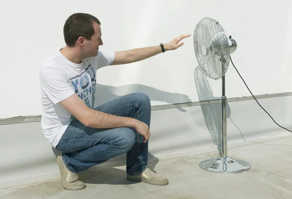 Tipo Pared Techo Cerca Del Ventilador Verano —  Fotos de Stock