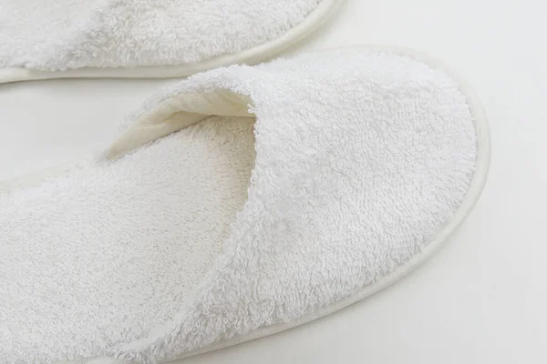 White Terry Slippers Footwear Hotels Hotels — Stock Photo, Image