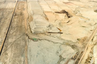 Açılımlı kömür madenciliğinin üst görünümü Doğal doku.