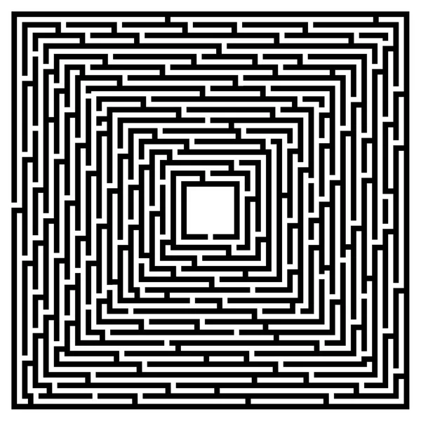 黒い線と白い背景の上の正方形の迷路 — ストックベクタ
