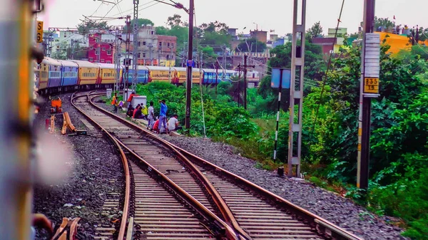 Gyönyörű Indiai Vasúti Utazás Több Helyről — Stock Fotó