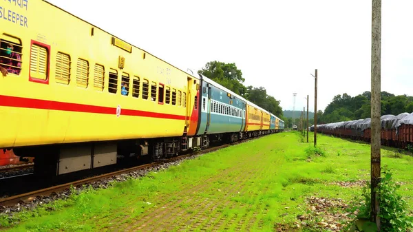 Viagem Ferroviária Indiana Bonita Vários Lugares — Fotografia de Stock