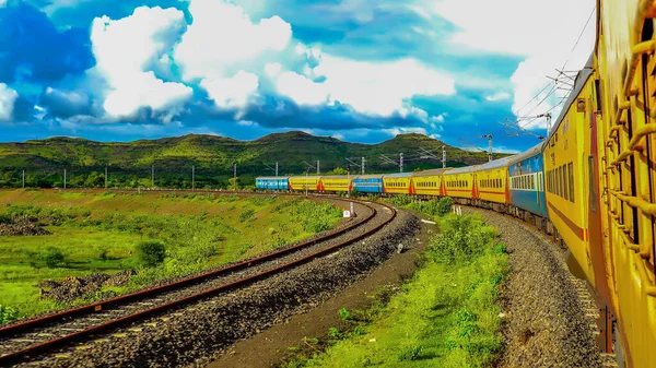 Beau Voyage Train Indien Depuis Plusieurs Endroits — Photo