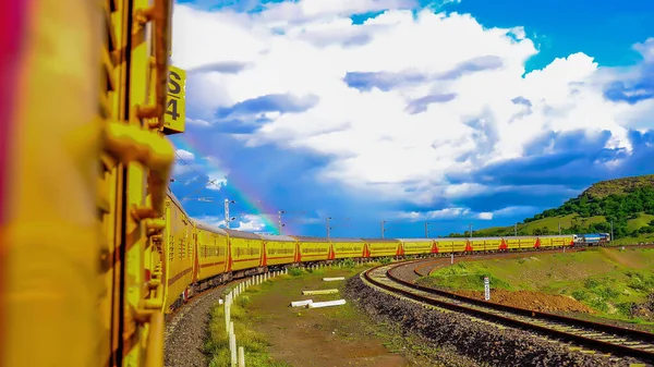 Beau Voyage Train Indien Depuis Plusieurs Endroits — Photo