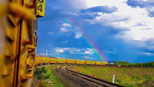 Beau Voyage Train Indien Depuis Plusieurs Endroits — Photo