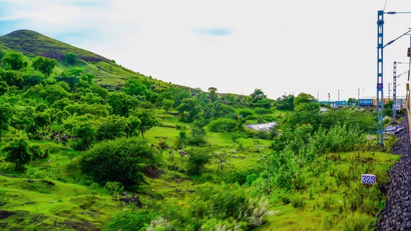 Viagem Ferroviária Indiana Bonita Vários Lugares — Fotografia de Stock