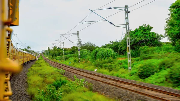 Gyönyörű Indiai Vasúti Utazás Több Helyről — Stock Fotó