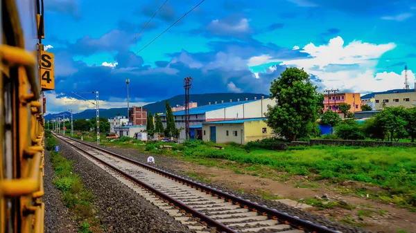 Gyönyörű Indiai Vasúti Utazás Több Helyről — Stock Fotó