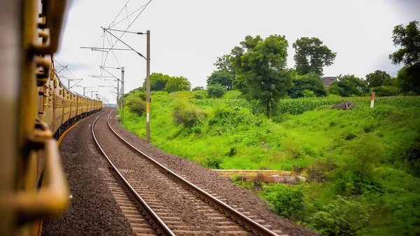 Gyönyörű Indiai Vasúti Utazás Több Helyről — Stock Fotó