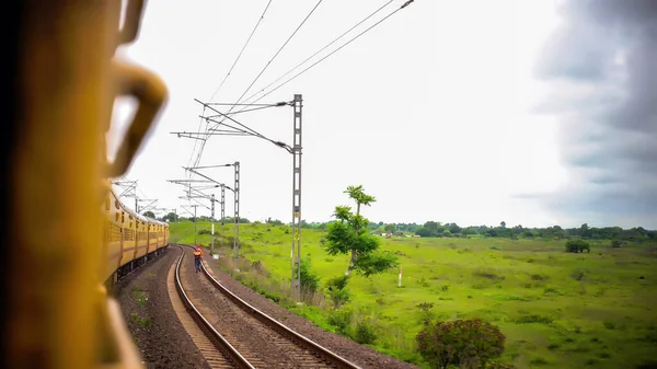 Viagem Ferroviária Indiana Bonita Vários Lugares — Fotografia de Stock