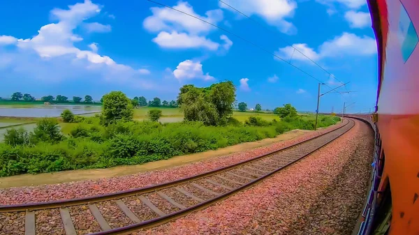 Gyönyörű Indiai Vasúti Utazás Több Helyről — Stock Fotó