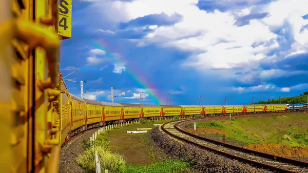 Hermoso Viaje Tren Indio Desde Varios Lugares Imagen De Stock