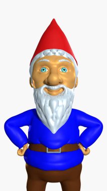 Bahçenizde koruyucusu. Folklorik Almanya bahçe bebek. Bahçe uyanık. 3D render illüstrasyon.