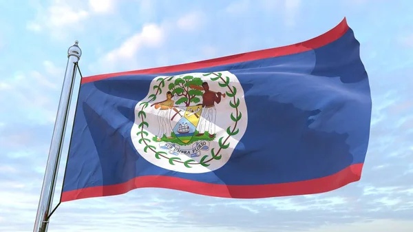 Vlag Van Het Land Belize Weven Lucht Vliegen Lucht — Stockfoto