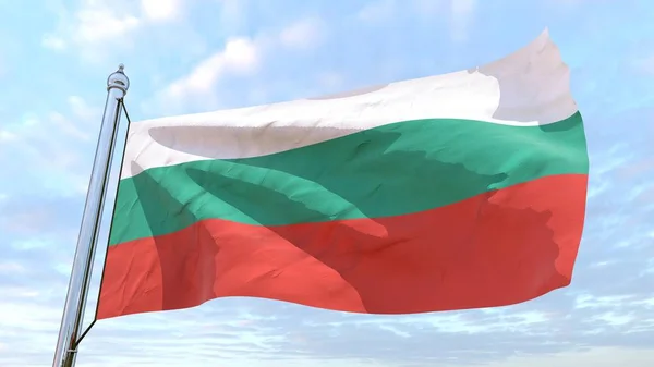 Bandera Del País Bulgaria Tejiendo Aire Volando Cielo —  Fotos de Stock