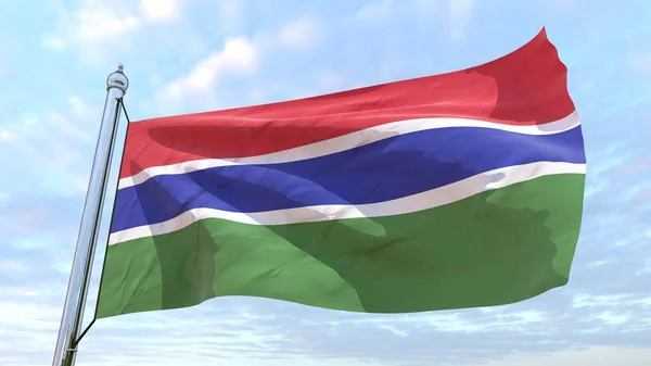 Vlag Van Het Land Gambia Weven Lucht Vliegen Lucht — Stockfoto