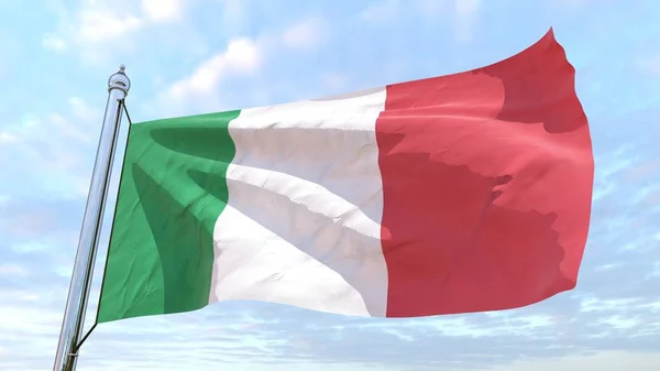 Флаг Страны Италия Плетет Воздухе Полеты Небе — стоковое фото