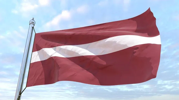 Flag Country Latvia Weaving Air Flying Sky — Stock Photo, Image