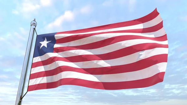 Vlag Van Het Land Liberia Weven Lucht Vliegen Lucht — Stockfoto