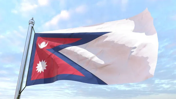 Vlag Van Het Land Nepal Weven Lucht Vliegen Lucht — Stockfoto