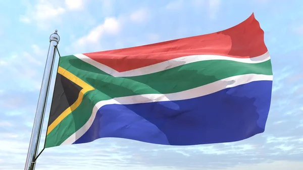 Vlag Van Het Land Zuid Africaweaving Lucht Vliegen Lucht — Stockfoto