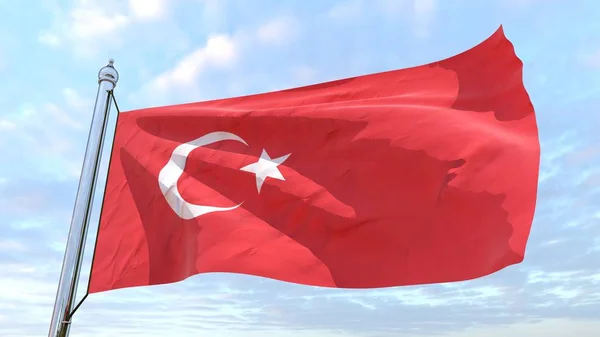 Bandiera Del Paese Turchia Tessitura Aria Volare Nel Cielo — Foto Stock